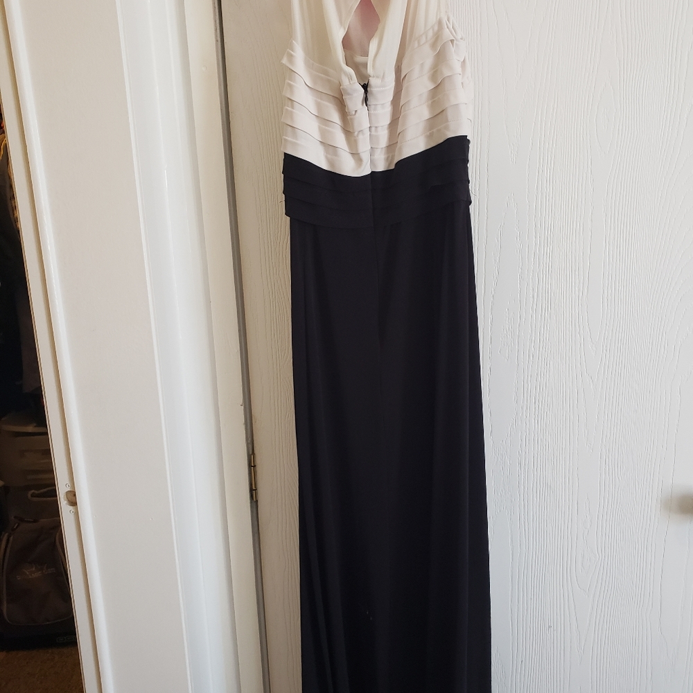 Black and white gown